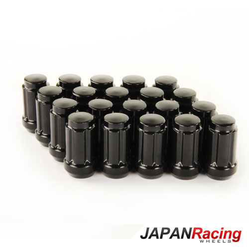 Japan Racing Lug Nuts Schmiedestahl Kurz Schwarz - M12x1.25  20 Stck